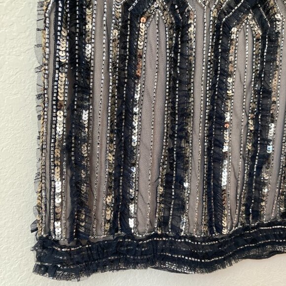 Aidan Mattox Blouson Chiffon Beaded Sequin Formal Event Dress - Picture 6 of 11